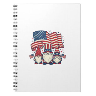 Patriotisches Gnom-Flagge Vintage-Stich-Design_1 Notizblock