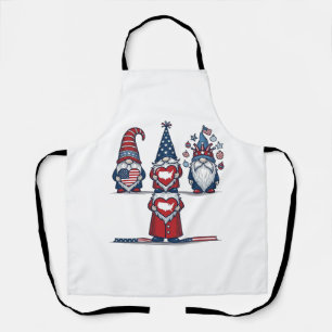 Patriotisches Gnom-Trio Vintage-Vector-Design_1 Schürze