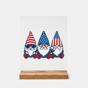 Patriotisches Gnom-Trio Vintage-Vector-Shirt-Desig Acrylschild