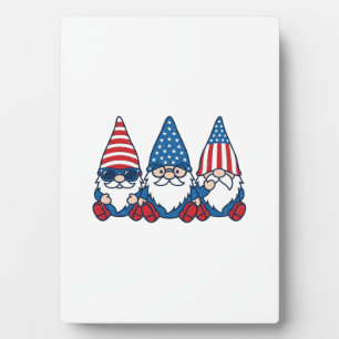 Patriotisches Gnom-Trio Vintage-Vector-Shirt-Desig Fotoplatte