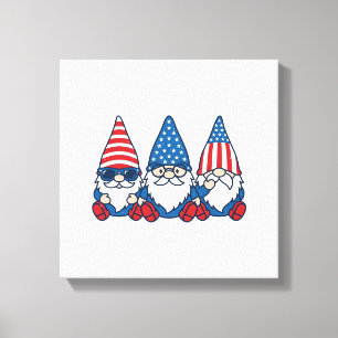 Patriotisches Gnom-Trio Vintage-Vector-Shirt-Desig Leinwanddruck