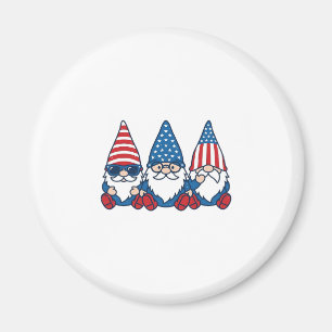 Patriotisches Gnom-Trio Vintage-Vector-Shirt-Desig Magnet