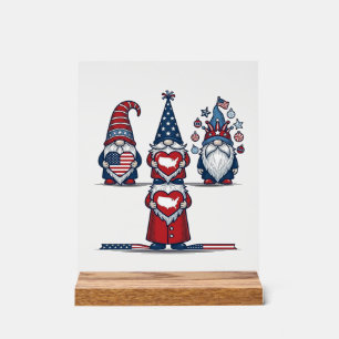 Patriotisches Gnom-Trio Vintage-Vektordesign_1 Acrylschild
