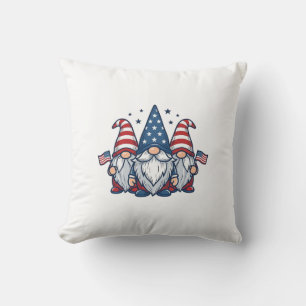 Patriotisches Gnom-Trio Vintage-Vektordesign_1 Kissen