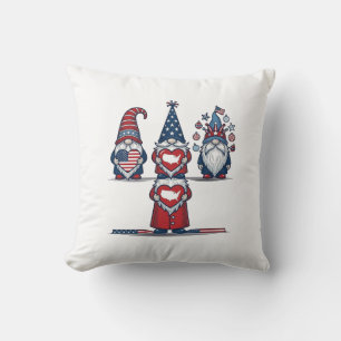 Patriotisches Gnom-Trio Vintage-Vektordesign_1 Kissen