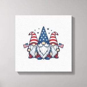 Patriotisches Gnom-Trio Vintage-Vektordesign_1 Leinwanddruck