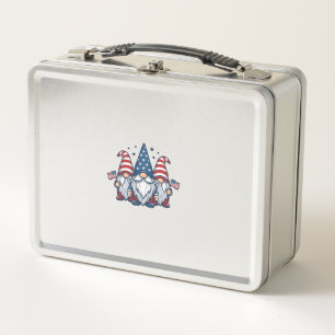 Patriotisches Gnom-Trio Vintage-Vektordesign_1 Metall Brotdose