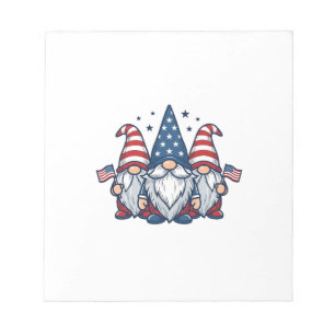 Patriotisches Gnom-Trio Vintage-Vektordesign_1 Notizblock
