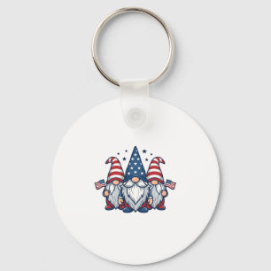 Patriotisches Gnom-Trio Vintage-Vektordesign_1 Schlüsselanhänger