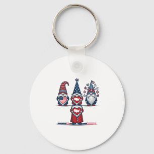 Patriotisches Gnom-Trio Vintage-Vektordesign_1 Schlüsselanhänger