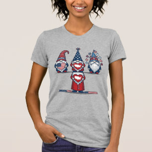 Patriotisches Gnom-Trio Vintage-Vektordesign_1 T-Shirt