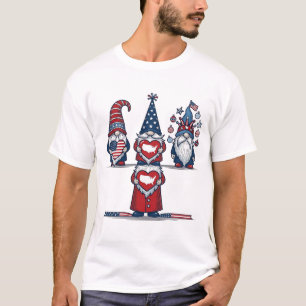 Patriotisches Gnom-Trio Vintage-Vektordesign_1 T-Shirt