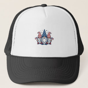 Patriotisches Gnom-Trio Vintage-Vektordesign_1 Truckerkappe