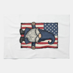 Patriotisches Gnom-Vintage-Flag-Shirt-Design_1 Geschirrtuch