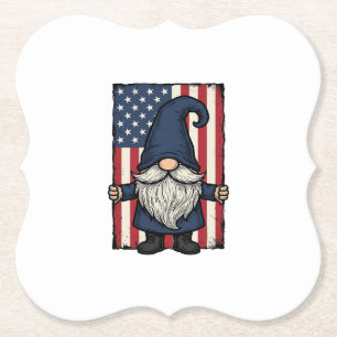 Patriotisches Gnom-Vintage-Flag-Shirt-Design_1 Untersetzer