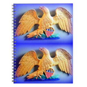 patriotisches Goldadlernotizbuch Notizblock