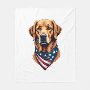 Patriotisches Golden Retriever-Bandana-Vintage-T-S Fleecedecke