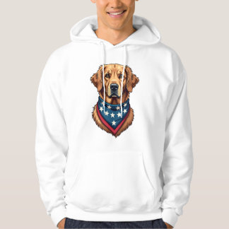 Patriotisches Golden Retriever-Bandana-Vintage-T-S Hoodie