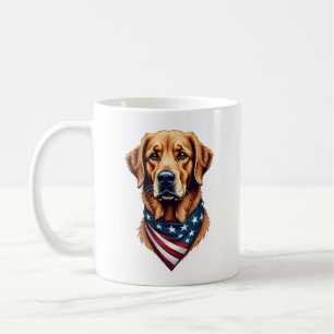 Patriotisches Golden Retriever-Bandana-Vintage-T-S Kaffeetasse