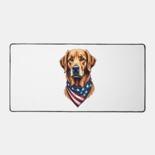 Patriotisches Golden Retriever-Bandana-Vintage-T-S Schreibtischunterlage