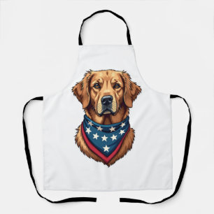 Patriotisches Golden Retriever-Bandana-Vintage-T-S Schürze