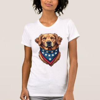 Patriotisches Golden Retriever-Bandana-Vintage-T-S T-Shirt