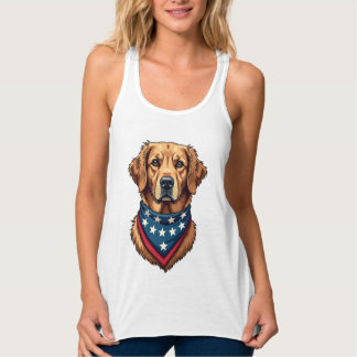 Patriotisches Golden Retriever-Bandana-Vintage-T-S Tank Top