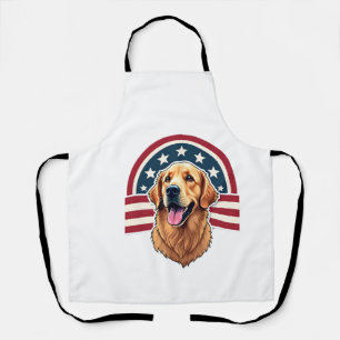 Patriotisches Golden Retriever Bogen-Layout-Shirt Schürze