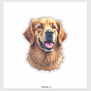 Patriotisches Golden Retriever-Gesicht Vintage-Shi Aufkleber