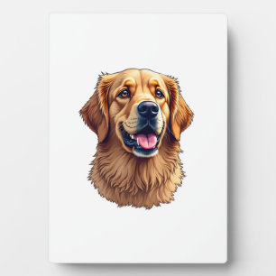 Patriotisches Golden Retriever-Gesicht Vintage-Shi Fotoplatte