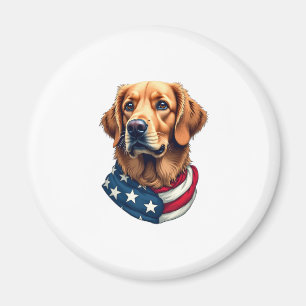 Patriotisches Golden Retriever Gesicht Vintage-Shi Magnet