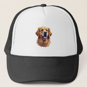 Patriotisches Golden Retriever Gesicht Vintage-Shi Truckerkappe