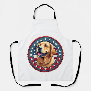 Patriotisches Golden Retriever Heritage Seal T-Shi Schürze