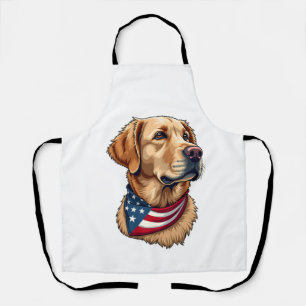 Patriotisches Golden Retriever Kopf Vintage-Shirt Schürze