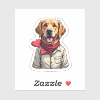 Patriotisches Golden Retriever Liebhaber Vintage-S Aufkleber