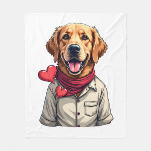 Patriotisches Golden Retriever Liebhaber Vintage-S Fleecedecke