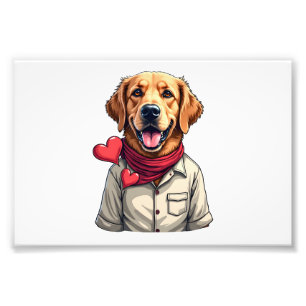 Patriotisches Golden Retriever Liebhaber Vintage-S Fotodruck