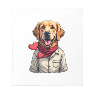 Patriotisches Golden Retriever Liebhaber Vintage-S Notizblock