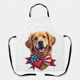Patriotisches Golden Retriever Liebhaber Vintage-S Schürze