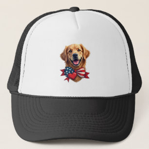 Patriotisches Golden Retriever Liebhaber Vintage-S Truckerkappe