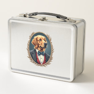 Patriotisches Golden Retriever-Portrait Vintage-T- Metall Brotdose