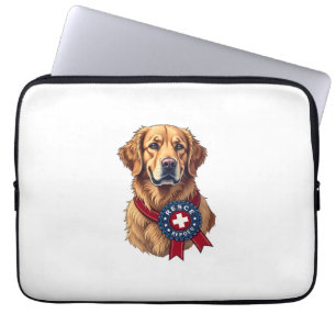 Patriotisches Golden Retriever-Rettungs Vintage-T- Laptopschutzhülle