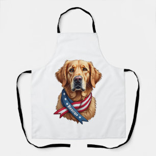 Patriotisches Golden Retriever-Rettungs Vintage-T- Schürze