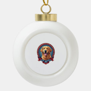 Patriotisches Golden Retriever-Tribut-Wappen-T-Shi Keramik Kugel-Ornament