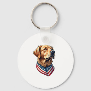Patriotisches Golden Retriever USA-Flaggen-Style-T Schlüsselanhänger