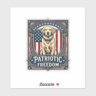 Patriotisches Golden Retriever Vektorgrafik T-Shir Aufkleber