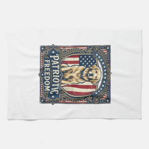 Patriotisches Golden Retriever Vektorgrafik T-Shir Geschirrtuch