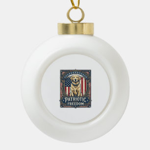 Patriotisches Golden Retriever Vektorgrafik T-Shir Keramik Kugel-Ornament