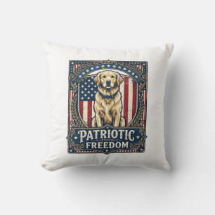 Patriotisches Golden Retriever Vektorgrafik T-Shir Kissen
