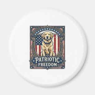 Patriotisches Golden Retriever Vektorgrafik T-Shir Magnet
